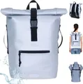 Produktbild: Rucksack Plane Time Bag Evo 24 L Kurierrucksack Roll-Top Damen A4 Freizeitrucksack Laptoprucksack wetterfest Outdoor Elephant 13074 Metallic Silber +f
