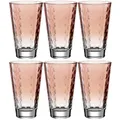 Produktbild: LEONARDO HOME 025902 Trinkglas OPTIC 6er-Set 300 ml rot, Glas, Orange