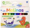Produktbild: MALINOS 300914 Airbrush Rainbow, Pustestifte, Regenbogen bunt, 10 Stück, 10 Farben (1er Pack)