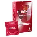 Produktbild: Durex Gefühlsecht Ultra Kondome – Extra dünne Spitze & mit Silikongleitgel befeuchtet – 8er Pack (1 x 8 Stück)