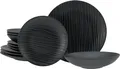 Produktbild: CreaTable, 23246, Waves Black, Tafelservice 12-tlg, Steinzeug
