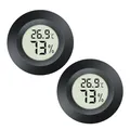Produktbild: JEDEW Hygrometer Thermometer Digital Humidity Meter Indoor/Outdoor Humidity Monitor Reptile Thermometer for Humidors Greenhouse Garden Cellar Fahrenheit (℉) or Celsius(℃) (schwarz-2 Pack) (2)