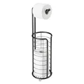 Produktbild: mDesign Toilettenpapierhalter stehend - moderner Papierrollenhalter fürs Badezimmer - rostbeständiger Klopapierhalter mit Stil - mattschwarz