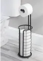 Produktbild: mDesign Badaccessoire-Set Toilettenpapierhalter Stand mattschwarz Klopapierhalter WC Rollenhal