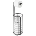 Produktbild: mDesign Toilettenpapierhalter Stand mattschwarz Klopapierhalter WC Rollenhalter