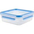 Produktbild: CLIP & CLOSE Frischhaltedose 0,85 Liter transparent/blau, quadratisch