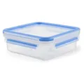Produktbild: EMSA Clip & Close Frischhaltedose, quadratisch, 0,85 L, mit Deckel, Aufbewahrungsbox, 100 Prozent dicht, spülmaschinen-, gefrier-, mikrowellenfest, Transparent, Blau, Made in Germany, 508536