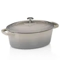 Produktbild: Bräter Gusseisen oval 4 Liter, Dutch Oven CALIDO, Induktion Gussbräter mit De...