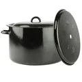 Produktbild: Emaille Einkochtopf 15L Ø32cm mit Einsatz Einmachtopf Induktion Kochtopf schwarz