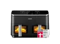 Produktbild: Cosori CAF-R901-AEU Doppel-Heißluftfritteuse (8,5 l Fassungsvermögen, 1.750 W, Timer, 10 Funktionen, 2 Displays, 2 Zubereitungskörbe, einstellbare Temperatur)