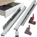 Produktbild: KOTARBAU® 1 Paar (2 St.) 3D Schubladenschienen Bodenmontage Vollauszug Softclose 500 mm Stahl Schubladenauszug Vollauszug Teleskopschienen Bodenmo... - Silber
