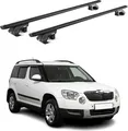 Produktbild: Dachträger Grundtäger für Skoda Yeti 2009-2013 Pre-FL 90kg Alu Schwarz 2 tlg ABE