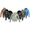 Produktbild: Alpha Speeds Motorradjacke - /Freizeit Herren Lammlederjacke Bikerjacke Highway 11 (Abnehmbares Innenfutter und Kapuze, (NEUE VERSION 2025) Aus weichem Lammleder, inkl. einsetzbarer Protektoren weiß L