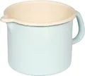 Produktbild: Riess Schnabeltopf 14 cm türkis Milchtopf 1,7 Liter Emaille Kochtopf Bödelrand