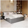 Produktbild: FDM Stauraumbett Bett Stauraumbett PANAMA SP Bettgestell 140x200 & weitere Größen (verfügbar 90x200 120x200 140x200 160x200 180x200cm, Bettrahmen, Bett, mit großen Kopfteil, mit Bettkasten zum aufklappen), mit/ohne Matratze grau 180 cm