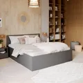 Produktbild: FDM Bett PANAMA 180x200 cm mit Lattenrost aus Metall Bettkasten Stauraumbett grau