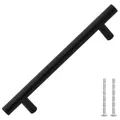 Produktbild: vidaXL Möbelgriffe 10 Stk., Schrankgriffe T-Form, Griffe für Küchenschränke, Küchengriffe Schubladengriffe Türgriffe, Schwarz 128mm Edelstahl