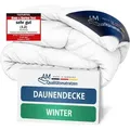 Produktbild: DormiGood | Premium Daunendecke | 155x220 cm | Winterdecke | 100% Daunen (1140g) | Bettdecke | 155x220 | Winterbett | Winter | Warm | Dick | Nomite... - Weiß