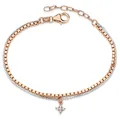 Produktbild: Doppel Venezianer Armband Damen Rosegold 925 Silber Zirkonia Anhänger 16-19cm