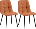 Produktbild: CLP 2er Set Esszimmerstuhl Tilde gepolstert mit Rückenlehne bis 150 kg belastbar,orange Stoff