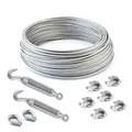 Produktbild: 5m DRAHTSEIL SET 8mm 6x19+FC + 6 x SEILKLEMMEN 8mm DIN 741 + 2 x SPANNSCHLOSS M8 HAKEN - ÖSE + 2 x Kausche 8mm verzinkt Stahlseil Forstseil Windenseil Seil Draht Stahl Drahtseilklemmen Drahtseil Drahtseilklemme Klemme Anschlagseil Spannschlösser Spannschloß Seilspanner Spanner