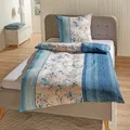 Produktbild: Traumschlaf Soft-Touch Mikrofaser Bettwäsche Fiori blau 200x220 cm + 2x 80x80 cm