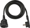 Produktbild: Brennenstuhl Kurzverlängerungsleitung mit Winkel-Flachstecker 2m H05VV-F3G1.5 Qualitäts-Kunststoff-Verlängerungskabel Flachstecker schwarz IP20 (1168980020)