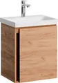 Produktbild: Planetmöbel Unterschrank mit Waschbecken 50 cm Gold Eiche Gäste WC Badmöbel