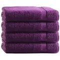 Produktbild: TRENDBUY24 Handtuch Set Handtücher Duschtücher Gästetücher Baumwolle Frottee Premium 4er Set, 100% Baumwolle (4-St), Duschtuch lila 70 cm x 140 cm