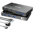 Produktbild: HDMI KVM Switch 2 PC 1 Monitore 8K@60Hz 4K@120Hz USB3.0 KVM-Switch für 2 PCs ...