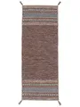 Produktbild: carpetfine Flachgewebeteppich Kelim Azizi Läufer Braun 80x400 cm | Moderner Teppich für Wohn- und Schlafzimmer