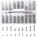 Produktbild: Vesaneae 500Stk Mikroschrauben Set, Laptop Reparatur, Blechschrauben Sortiment mit Schraubendreher, Rundkopfschrauben, Kleine Schrauben für Computer Brillen Uhren (Silber)