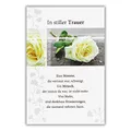 Produktbild: bsb Trauerkarte zur Beerdigung - liebevolle Beileidskarten mit Umschlag - Trauerkarte hochwertig mit weißer Rose - Herzliches Beileid Karte Trauer - Kondolenzkarte in 11,5 x 17,0 cm