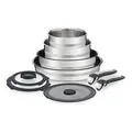 Produktbild: Jamie Oliver by Tefal L95691 Ingenio 9-Teiliges Set | Edelstahl | Titanium Excellence Antihaftversiegelung | Thermo-Spot | abnehmbarer Griff | vielseitig | platzsparend | backofenfest | induktionsgeeignet