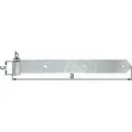 Produktbild: GAH Ladenband Breite 60 mm Länge 1400 x 60 mm Stärke 8 mm Stahl feuerverzinkt Ø 20 mm abgerundet (312480)