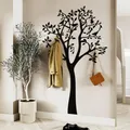 Produktbild: Garderobe baum wandgarderobe | Garderobenpaneel schwarz metall | Flurgarderobe schmal hängend | Garderobenpaneel wandpaneele 175*107cm | Wand garderobe design flur modern | Garderobenleiste lustig