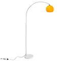 Produktbild: LED E27 Bogenlampe höhenverstellbar Marmorfuß weiß orange Stehlampe Stehleuch...
