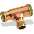 Produktbild: VSH Press-T-Stück reduziert 35x22x28 mm, Kupfer, DVGW, V-Kontur, Pressfitting