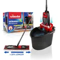 Produktbild: Vileda Ultramax XL 2in1 Bodenwischer Komplett Set, extrabreiter Wischmopp mit Stiel, Mikrofaserbezug und Eimer mit Powerpresse, für alle Hartböden, Wischerplatte 42cm, Stiellänge 75-130cm