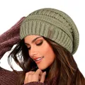 Produktbild: FURTALK Damen Beanie Mütze Warme Wintermütze mit Weichem Innenfutter Gefütterte Strickmütze,Grün mischen,Einheitsgröße