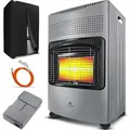 Produktbild: KESSER® 4200 Watt Keramik Gasheizer inkl. Gasdruckregler Gasschlauch + Schutzhülle - Gasheizofen, Heizstrahler Gasheizgerät, Infrarot Keramikbre... - Dunkelgrau