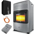 Produktbild: KESSER® 4200 Watt Keramik Gasheizer inkl. Gasdruckregler Gasschlauch + Schutzhülle - Gasheizofen, Heizstrahler Gasheizgerät, Infrarot Keramikbrenner, Butan- oder Propangasflaschen bis 15kg