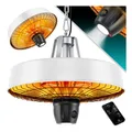 Produktbild: KESSER Deckenheizstrahler Heizpilz Infrarot-Heizstrahler 2500W Terrassenstrahler mit Fernbedienung Quarzstrahler LED Licht Decke Infrarotstrahler mit Kette + Karabinerhaken Carbon-Heizelement