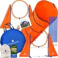 Produktbild: PfotenWunder® XXL-Profi-Agility Set Hunde Groß + 3 Meter-Tunnel + 21 Min. HUNDESCHULE -6 Slalomstangen, für kleine & große Hunde-Training Sport Cavaletti Parcour Steckhürdenset Zubehör Hürden