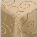Produktbild: DecoHomeTextil Heimtextilmanufaktur Tischdecke Kringel Circle Tafeldecke Ornamente Damast Tischdecke braun Eckig 130 x 220 cm