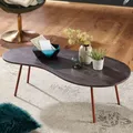Produktbild: FineBuy Couchtisch Akazie Massivholz 122cm Wohnzimmertisch Retro Nierenform