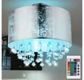 Produktbild: GLOBO LIGHTING LED Deckenleuchte, Leuchtmittel inklusive, Warmweiß, Farbwechsel, Decken Leuchte FERNBEDIENUNG Wohn Zimmer Kristall Lampe im Set