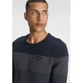Produktbild: Strickpullover BRUNO BANANI, Damen, Gr. S (44/46), blau (navy meliert), Obermaterial: 50% Baumwolle, 50% Polyacryl, meliert, Basic schmal, Rundhals, Bündchen, Pullover Strickpullover, im modischem Look, Topseller