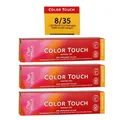 Produktbild: Wella Color Touch Rich Naturals 3 x 60 ml 8/35 helllblond gold mahagoni Set