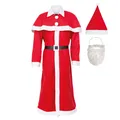 Produktbild: Idena Weihnachtsmann Kostüm 5tlg Gürtel Filz Mantel Cape Bart Mütze Nikolaus neu